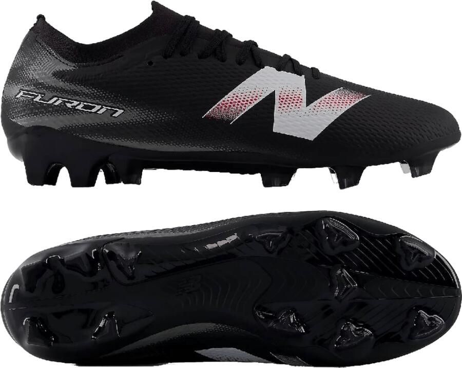 New Balance Furon V9 Team Gras Voetbalschoenen (FG) Zwart Wit Rood