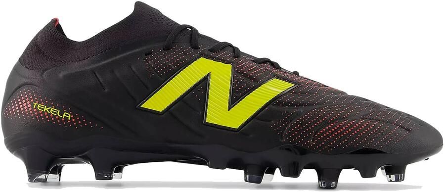 New Balance Tekela V5 Pro Low Gras Voetbalschoenen (FG) Zwart Geel Rood