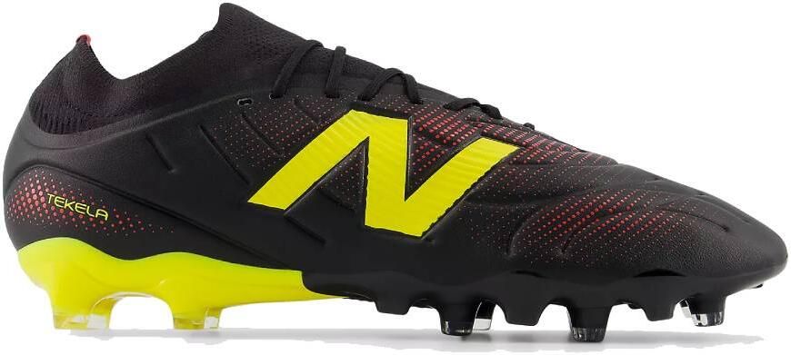New Balance Tekela V5 Team Low Gras Voetbalschoenen (FG) Zwart Geel Rood
