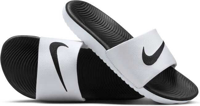 Nike Kawa Slippers Kids Wit Zwart
