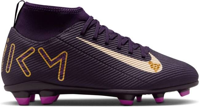 Nike Mercurial Superfly 10 Mbappé Club Gras Kunstgras Voetbalschoenen (MG) Kids Paars Goud Wit