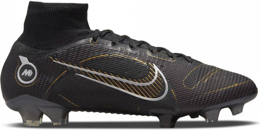 Nike Mercurial Superfly 8 Elite Gras Voetbalschoenen (FG) Zwart Donkergrijs Goud