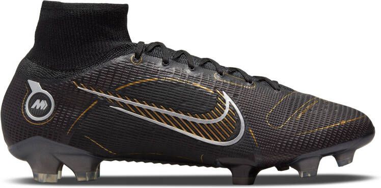 Nike Mercurial Superfly 8 Elite Gras Voetbalschoenen (FG) Zwart Donkergrijs Goud