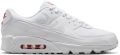 Nike Air Max 90 Sneakers Wit Felrood - Wit