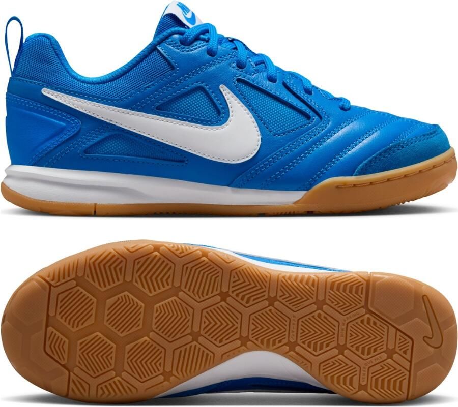 Nike Gato Zaalvoetbalschoenen (IN) Kids Blauw Wit Bruin