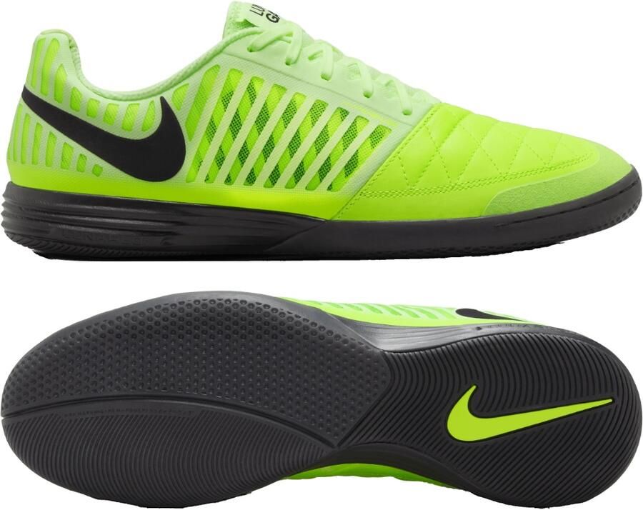 Nike Lunar Gato II Zaalvoetbalschoenen (IN) Neongeel Zwart Grijs - Foto 3