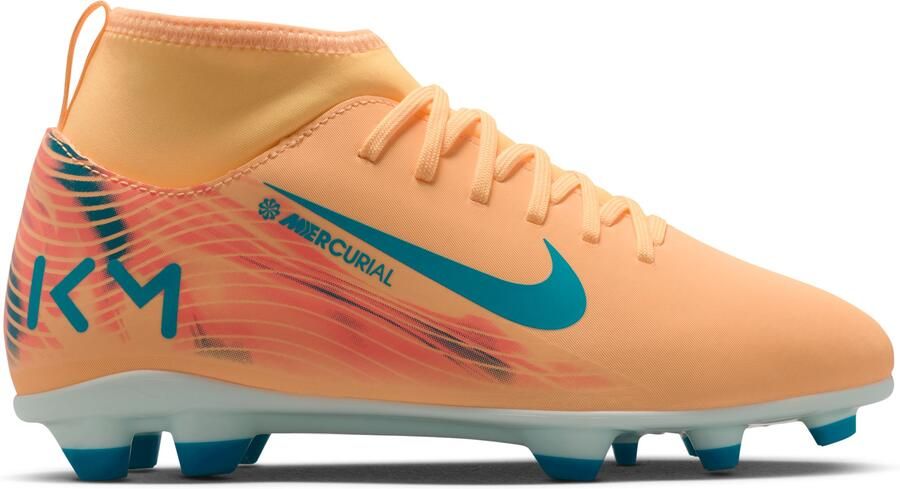 Nike Mercurial Superfly 10 Mbappé Club Gras Kunstgras Voetbalschoenen (MG) Kids Lichtoranje Turquoise