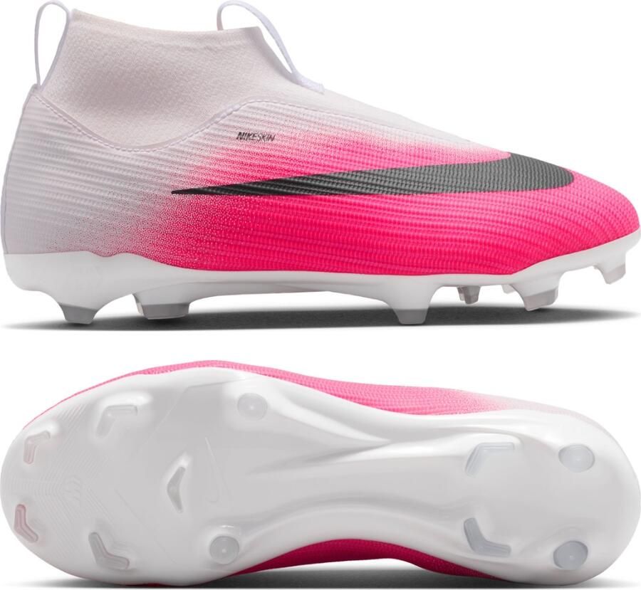 Nike Mercurial Superfly 11 Academy Gras Kunstgras Voetbalschoenen (MG) Kids Felroze Wit Zwart