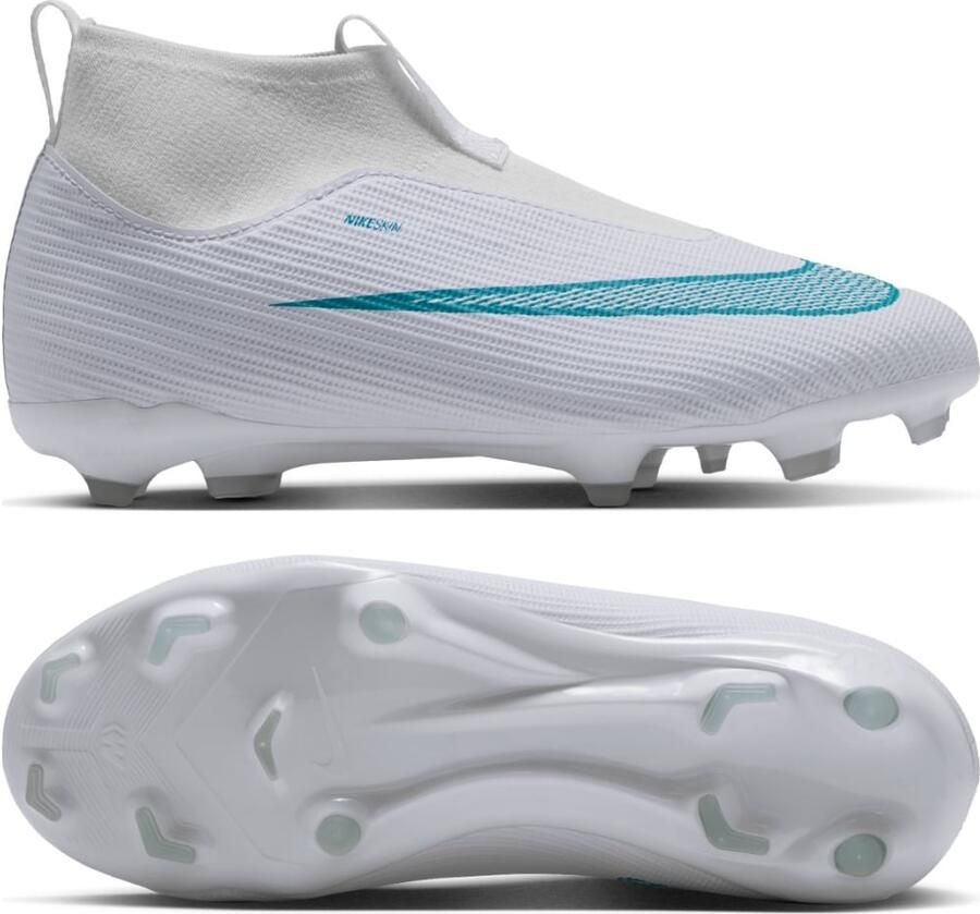Nike Mercurial Superfly 11 Academy Gras Kunstgras Voetbalschoenen (MG) Kids Wit Turquoise