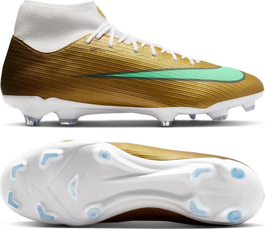Nike Mercurial Superfly 11 Mbappé Academy Gras Kunstgras Voetbalschoenen (MG) Goud Groen Wit