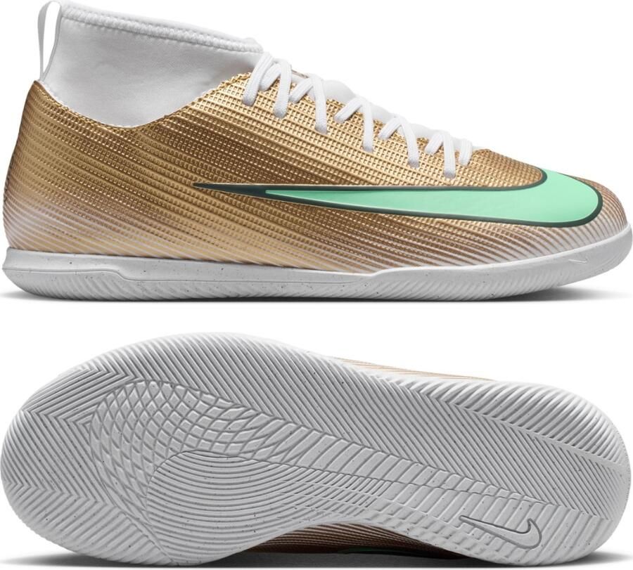 Nike Mercurial Superfly 11 Mbappé Club Zaalvoetbalschoenen (IN) Kids Goud Groen Wit