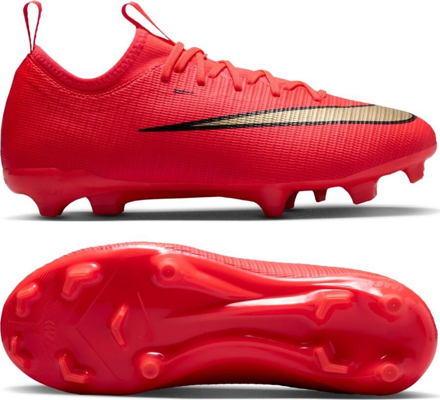 Nike Mercurial Vapor 17 Academy Gras Kunstgras Voetbalschoenen (MG) Kids Felrood Zwart Goud
