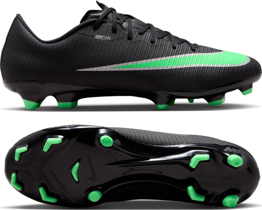Nike Mercurial Vapor 17 Academy Gras Kunstgras Voetbalschoenen (MG) Zwart Felgroen Zilvergrijs