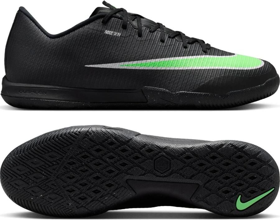 Nike Mercurial Vapor 17 Academy Zaalvoetbalschoenen (IN) Zwart Felgroen Zilvergrijs