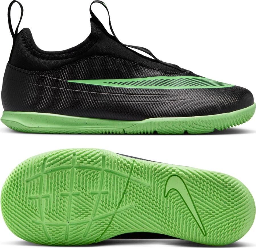 Nike Mercurial Vapor 17 Club Flex Zaalvoetbalschoenen (IN) Kids Zwart Felgroen Zilvergrijs