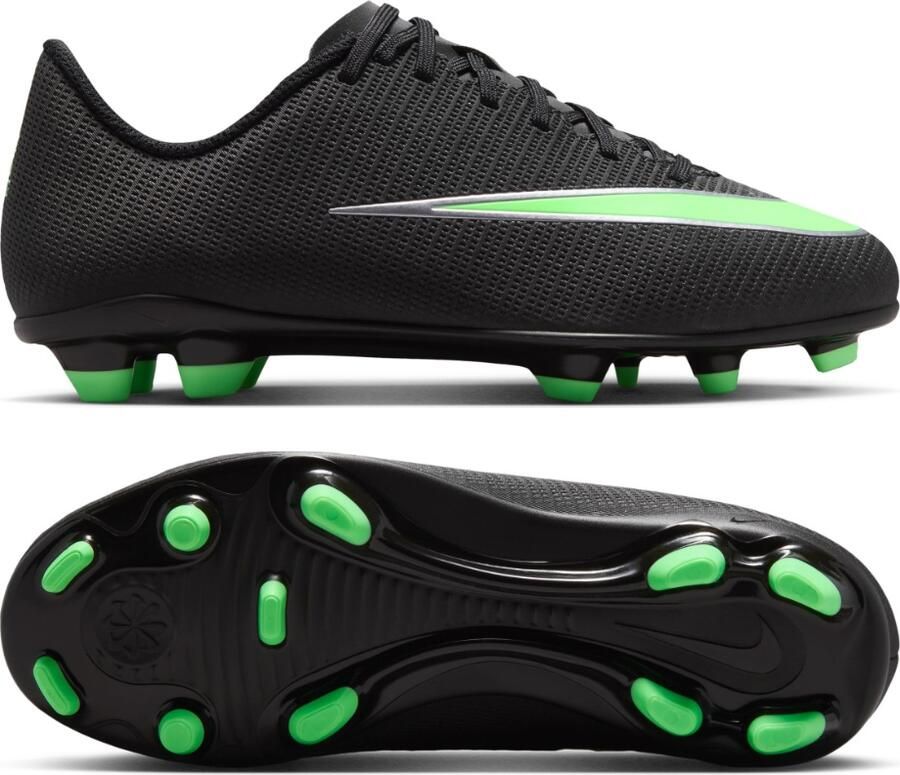 Nike Mercurial Vapor 17 Club Gras Kunstgras Voetbalschoenen (MG) Kids Zwart Felgroen Zilvergrijs