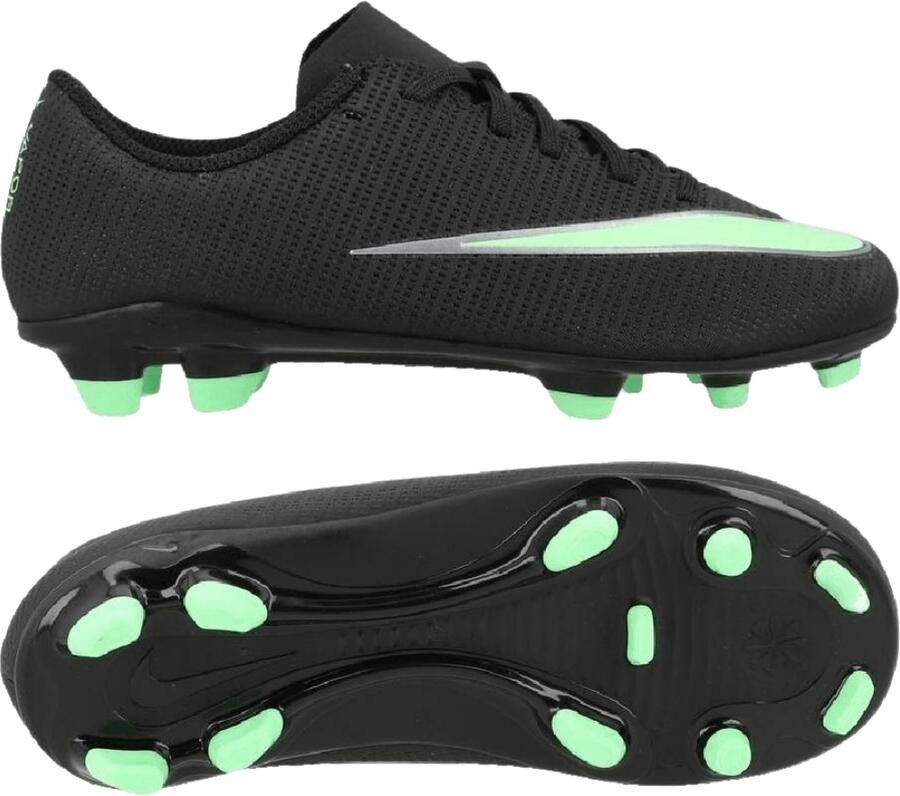 Nike Mercurial Vapor 17 Club Gras Kunstgras Voetbalschoenen (MG) Peuters Kleuters Zwart Felgroen Zilvergrijs
