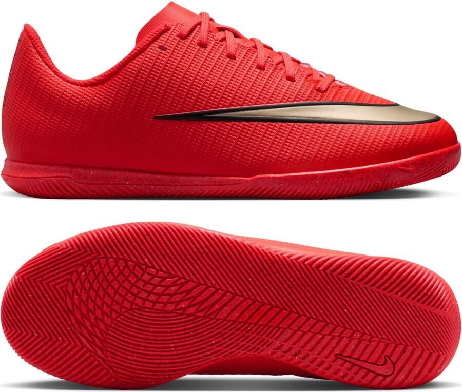 Nike Mercurial Vapor 17 Club Zaalvoetbalschoenen (IN) Kids Felrood Zwart Goud