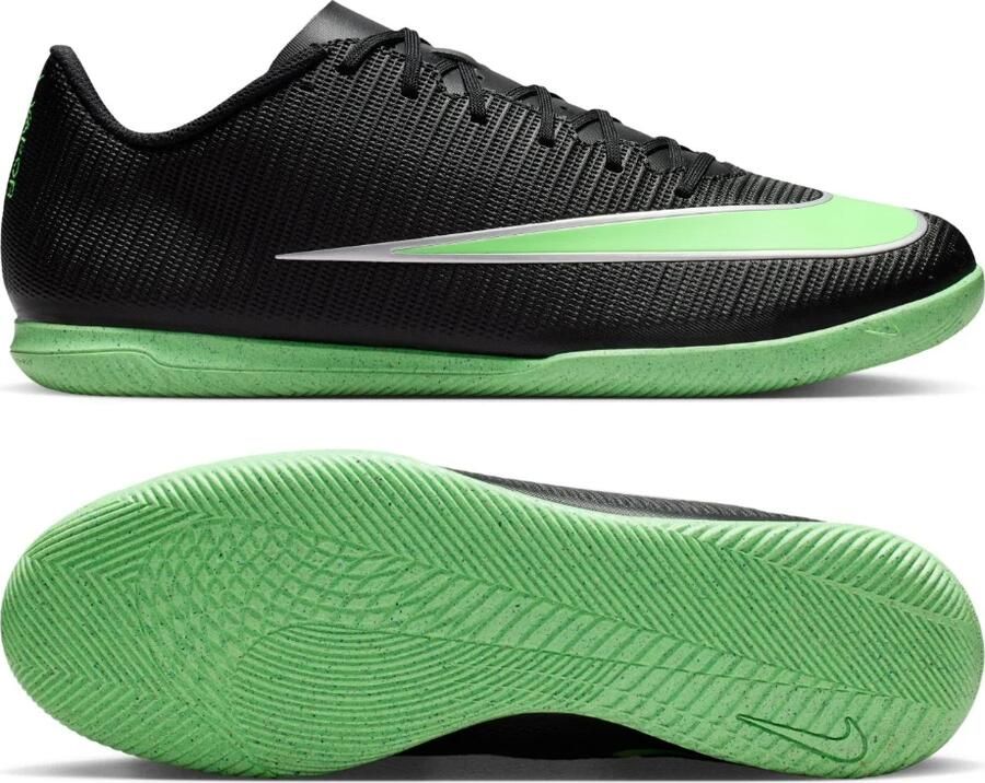 Nike Mercurial Vapor 17 Club Zaalvoetbalschoenen (IN) Zwart Felgroen Zilvergrijs