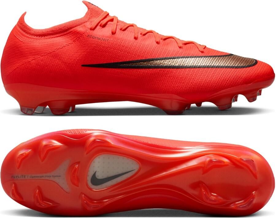 Nike Mercurial Vapor 17 Elite Gras Voetbalschoenen (FG) Felrood Zwart Goud