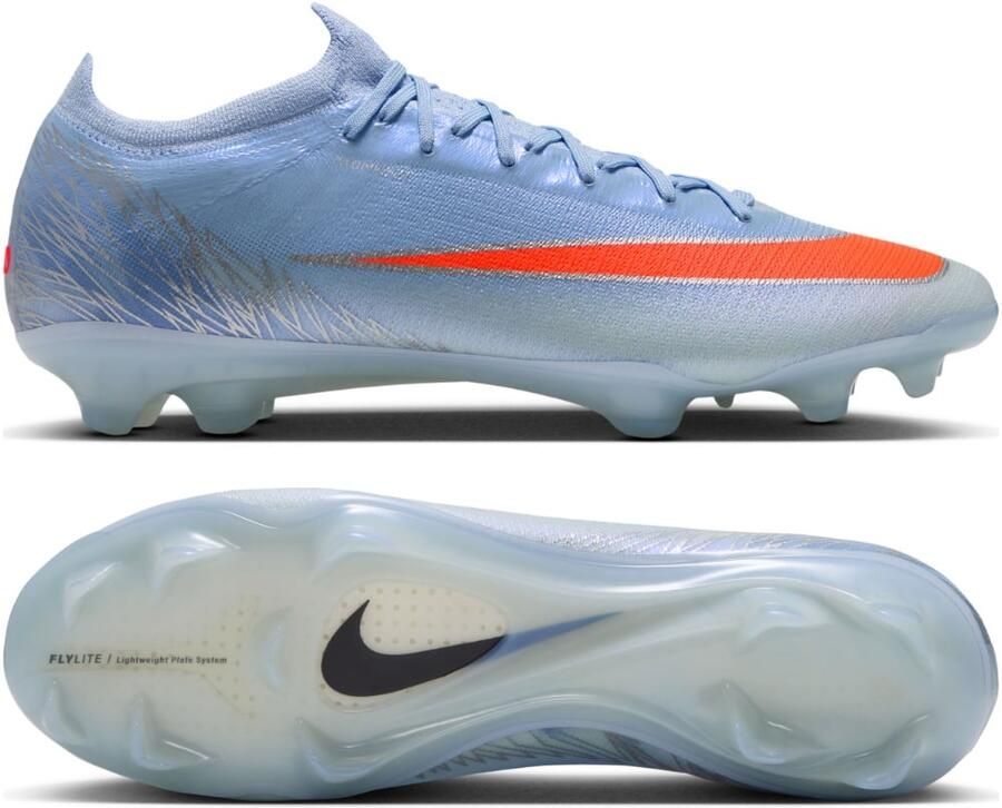 Nike Mercurial Vapor 17 Elite Gras Voetbalschoenen (FG) Lichtblauw Oranje Zilvergrijs
