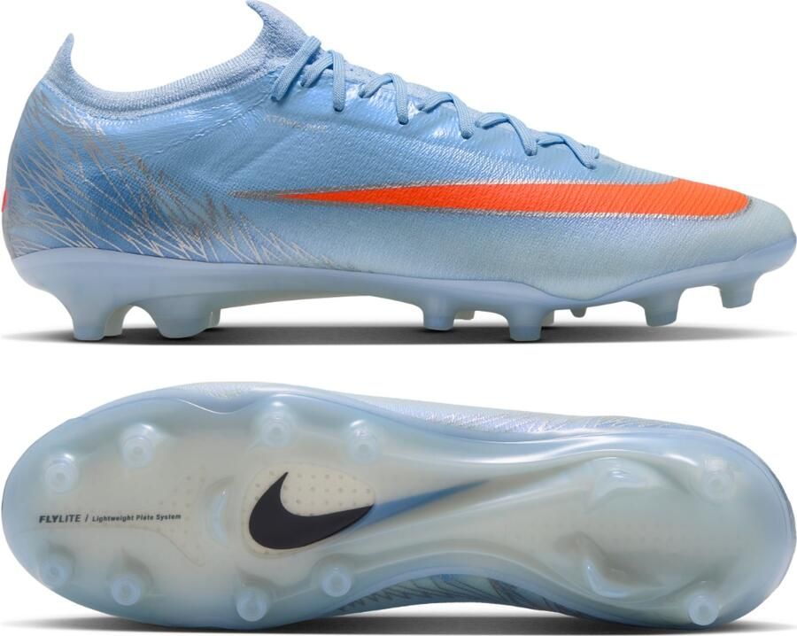 Nike Mercurial Vapor 17 Elite Kunstgras Voetbalschoenen (AG) Lichtblauw Oranje Zilvergrijs