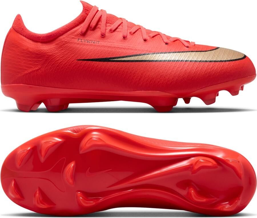 Nike Mercurial Vapor 17 Pro Gras Voetbalschoenen (FG) Kids Felrood Zwart Goud