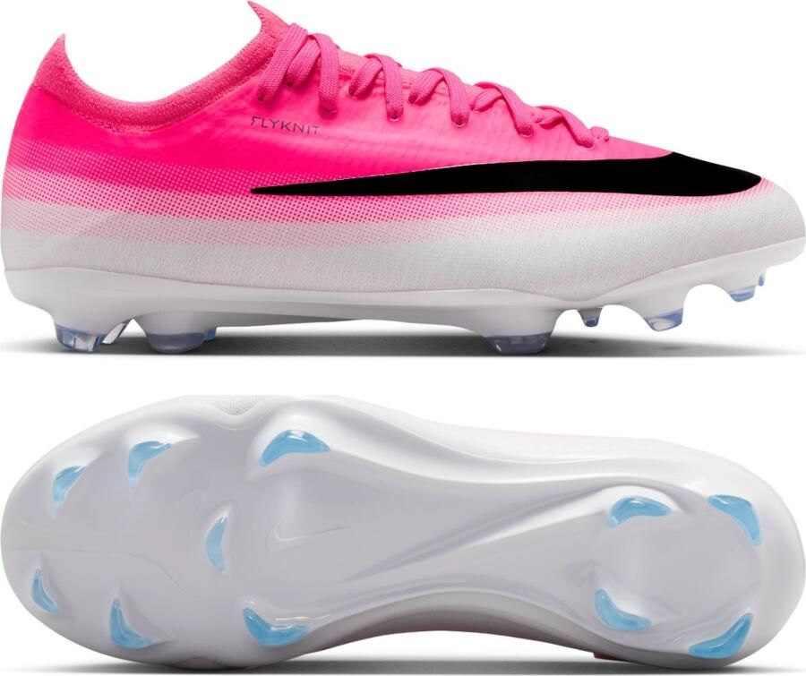 Nike Mercurial Vapor 17 Pro Gras Voetbalschoenen (FG) Kids Felroze Wit Zwart