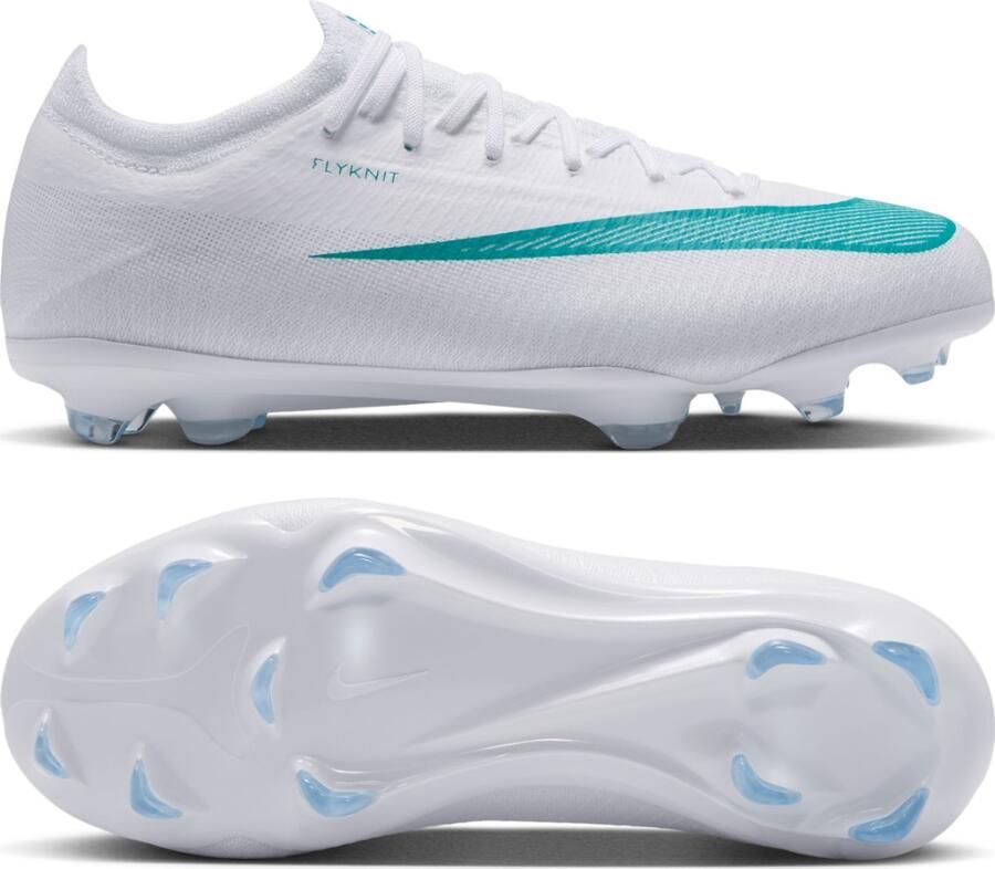 Nike Mercurial Vapor 17 Pro Gras Voetbalschoenen (FG) Kids Wit Turquoise