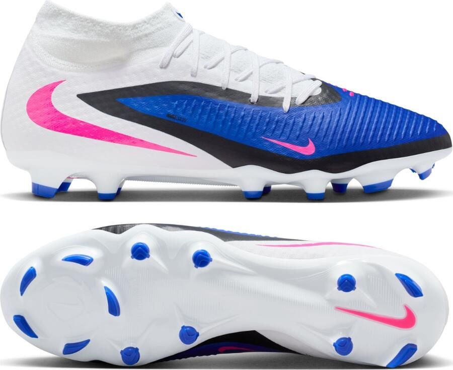 Nike Phantom 6 High Academy Gras Kunstgras Voetbalschoenen (MG) Blauw Wit Felroze - Foto 5