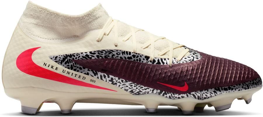 Nike Phantom 6 High Academy Gras Kunstgras Voetbalschoenen (MG) Gebroken Wit Bordeauxrood Rood