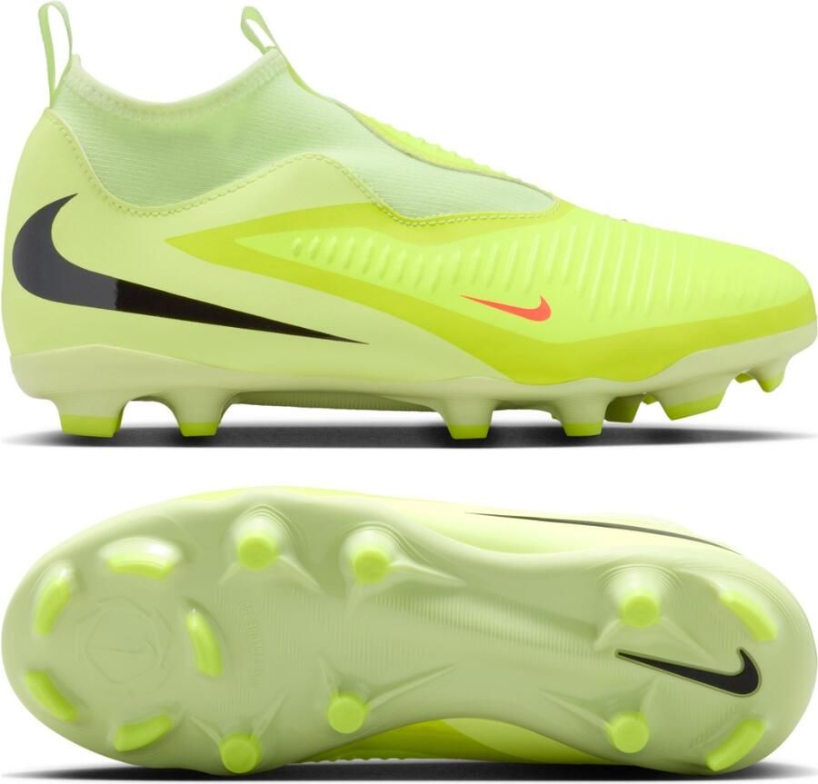 Nike Phantom 6 High Academy Veterloze Gras Kunstgras Voetbalschoenen (MG) Kids Geel Oranje Zwart - Foto 5