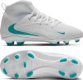 Nike Phantom 6 High Club Gras Kunstgras Voetbalschoenen (MG) Kids Wit Turquoise - Wit