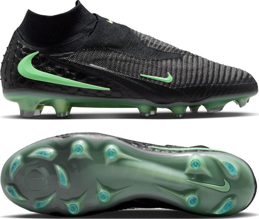 Nike Phantom 6 High Elite Gras Voetbalschoenen (FG) Zwart Felgroen