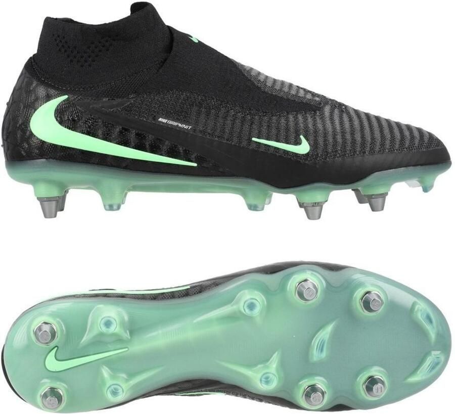Nike Phantom 6 High Elite IJzeren-Nop Voetbalschoenen (SG) Pro Player Zwart Felgroen
