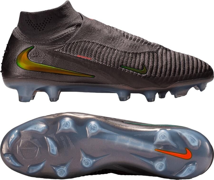 Nike Phantom 6 High LV8 Elite Gras Voetbalschoenen (FG) Donkergrijs Oranje Multicolor - Foto 5