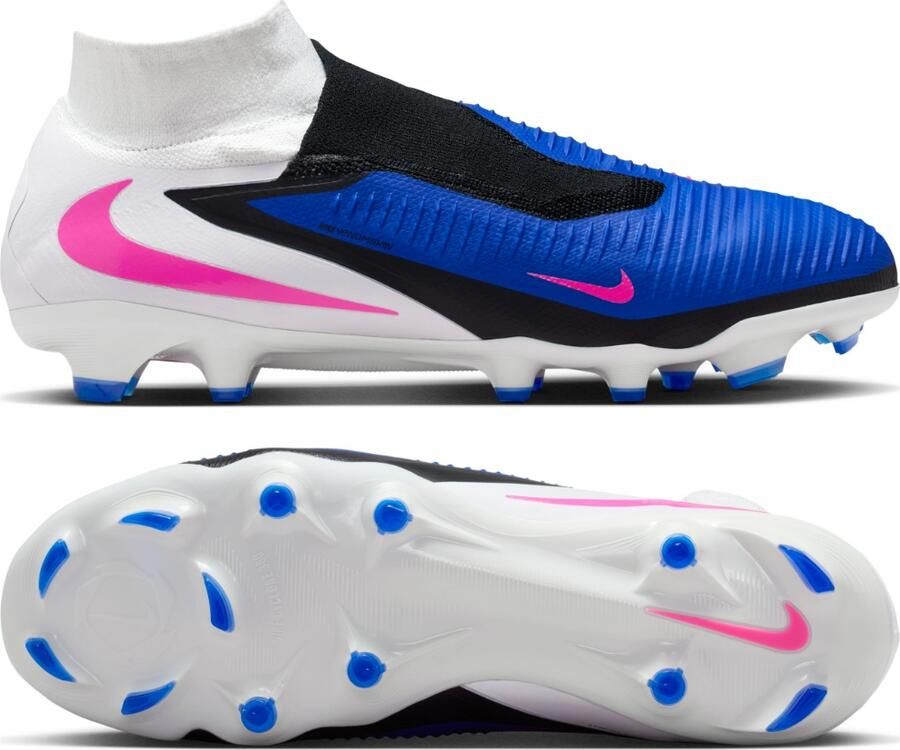 Nike Phantom 6 High Pro Gras Voetbalschoenen (FG) Blauw Wit Felroze - Foto 5