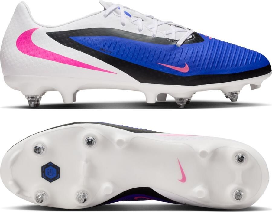 Nike Phantom 6 Low Academy IJzeren-Nop Voetbalschoenen (SG) Anti-Clog Blauw Wit Felroze - Foto 5