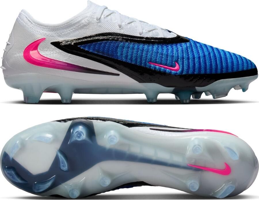 Nike Phantom 6 Low Elite Gras Voetbalschoenen (FG) Blauw Wit Felroze - Foto 5