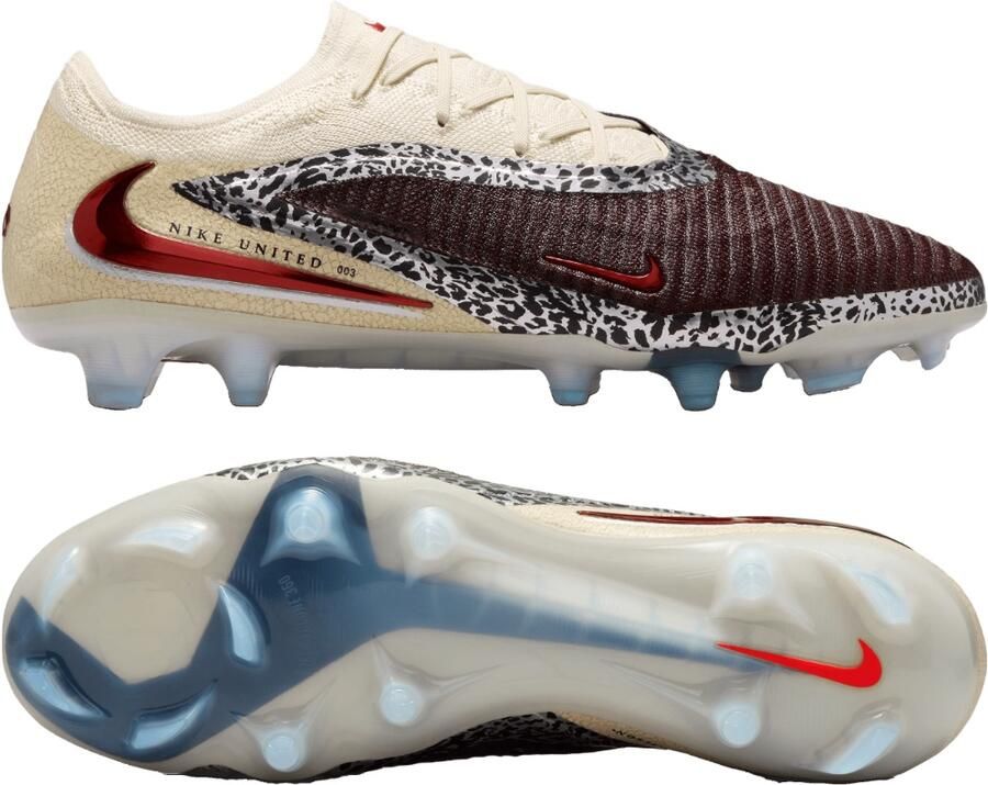 Nike Phantom 6 Low Elite Gras Voetbalschoenen (FG) Gebroken Wit Bordeauxrood Rood - Foto 5