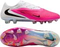 Nike Phantom 6 Low Elite Gras Voetbalschoenen (FG) Wit Felroze Zwart - Wit