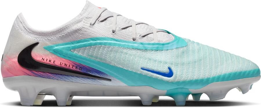 Nike Phantom 6 Low Elite Gras Voetbalschoenen (FG) Zilver Turquoise Oranje Blauw - Foto 5