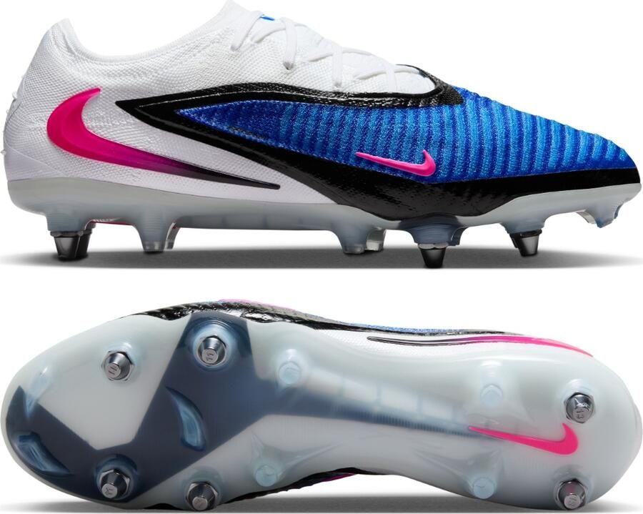 Nike Phantom 6 Low Elite IJzeren-Nop Voetbalschoenen (SG) Pro Player Blauw Wit Felroze - Foto 5