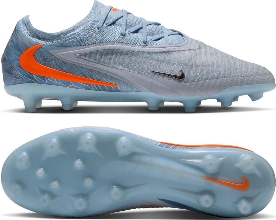 Nike Phantom 6 Low Elite Kunstgras Voetbalschoenen (AG) Lichtblauw Oranje Zilvergrijs