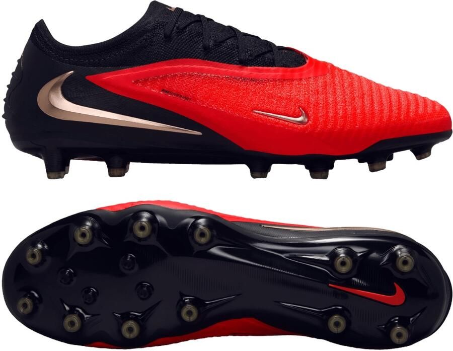 Nike Phantom 6 Low Elite Kunstgras Voetbalschoenen (AG) Zwart Felrood Goud