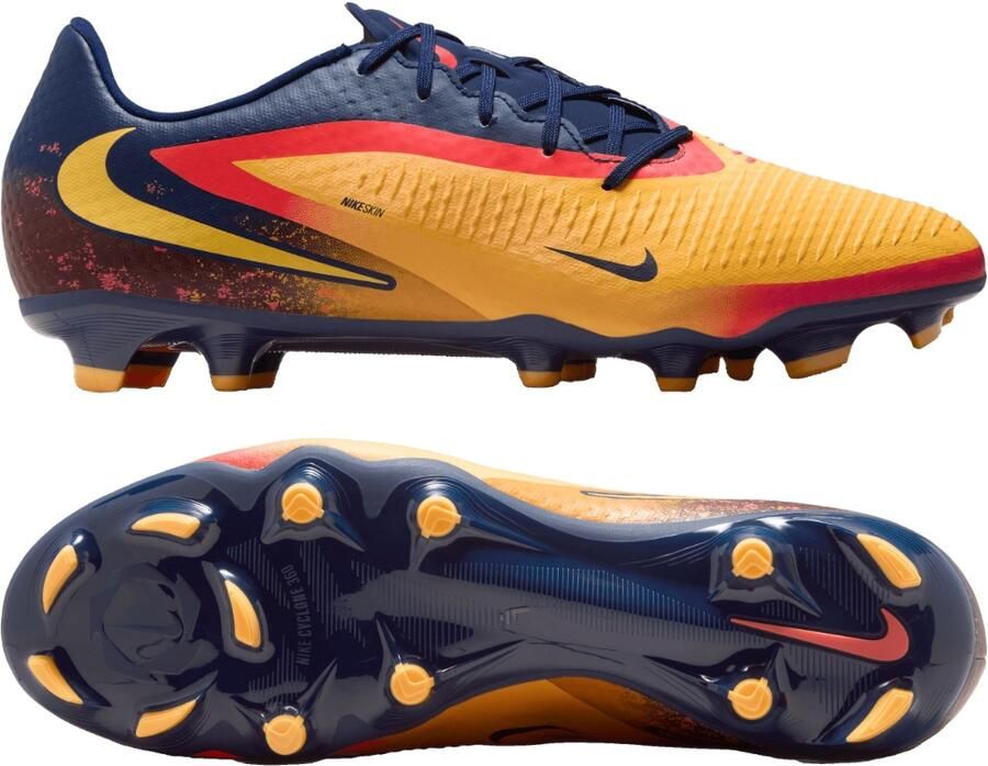 Nike Phantom 6 Low Haaland Academy Gras Kunstgras Voetbalschoenen (MG) Donkerblauw Oranje Geel Rood - Foto 5