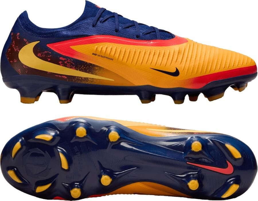 Nike Phantom 6 Low Haaland Pro Gras Voetbalschoenen (FG) Donkerblauw Oranje Geel Rood - Foto 2