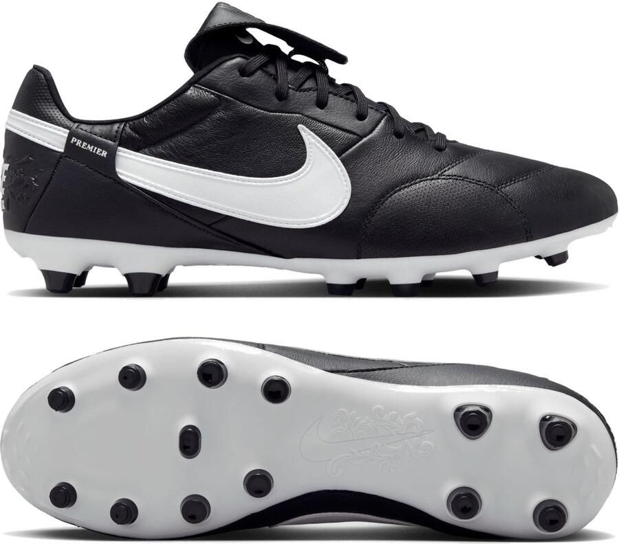 Nike Premier III Gras Voetbalschoenen (FG) Zwart Wit Zwart
