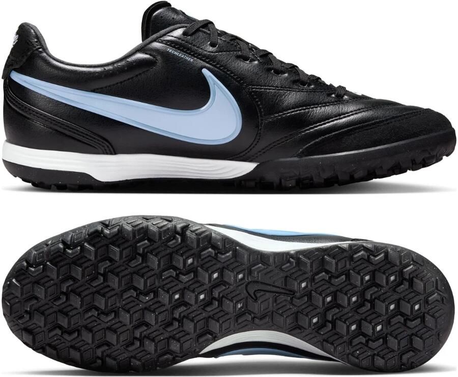 Nike Tiempo Ligera Pro Turf Voetbalschoenen (TF) Zwart Lichtblauw - Foto 5