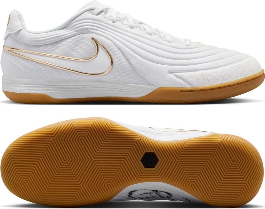 Nike Tiempo Reactgato Zaalvoetbalschoenen (IN) Wit Goud - Foto 5